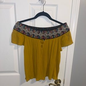 5 for $25 Printed shoulder band yellow top